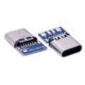 Miniatyrbillede 2 af 5: 10 stk USB 3.1 Type C Stik 14 Pins Fe Stikkontakt Gennem Hul Pcb 180 Lodret Shie