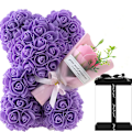 Pikkukuva 1 / 5: Ruusu Karhu Lahja, Ruusu Nallekarhu Ruusukimpulla, Vuosipäivä Äitienpäivä Kukka Karhu Lahja Tyttöystävälle, Vaimolle, Äidille ja Tyttärelle (Violetti) purple