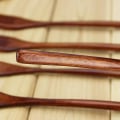 Pikkukuva 5 / 5: Puupihdit, 6 kpl, ympäristöystävälliset japanilaiset puusta valmistetut salaatti- ja illallispihdit, ruokailuvälineet lapsille A