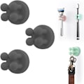 Miniatyrbild 1 av 7: Silikon tandborsthållare 6 st multifunktionskrok rakbladshållare vattentät självhäftande väggmonterad enkelkrok för vägg eller glas för upphängning Black 3pcs