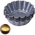 Miniatyrbillede 4 af 8: 12 stk. æggeforme i kulstofstål, genanvendelige muffinforme, kageforme, bageforme, tærteforme, slip-let bageværktøj til cupcake, kage, småkager