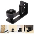 Miniatyrbillede 4 af 4: Robust Skydedørsguide til Låge, 8 i 1 Sort Kulstofstål Stopper, Flush Bunddesign, Gulv og Dørpanel