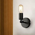 Miniatyrbillede 2 af 5: Industriel Jern Metal Vægskænke, Retro Edison Lampe E27 Sokkel Loft Retro Belysning Til Soveværelse, Stue, Spisestue, Gang (sort)