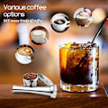 Miniatyrbild 5 av 5: Kaffetamperbas i rostfritt stål, kaffebönpress (1 st, silver)