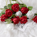 Miniatyrbilde 2 av 5: 10 stk ekte touch roseblomster flanellblomst kompatibel med bryllupshjemmedekor