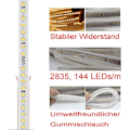 Miniatyrbillede 4 af 5: LED-bånd, LED-strip, LED-panel, lysende LED-panel 220v AC 2835 Ip68 Tanche 144leds/m 900lm, LED-striplys lysende panel (koldt hvidt, 8m