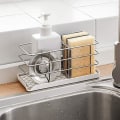 Miniatyrbilde 1 av 5: 304 Rustfritt Stål Svamp Holder, Multifunksjonell Kjøkkenvask Organizer Vask Caddy Vask | Henge Justerbart Panel