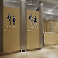 Miniatyrbilde 2 av 5: Toalettklistremerker Avtakbare Toalettsete Bad Dør WC Skilt