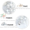 Miniatyrbild 4 av 7: Brudkrona med Kristaller, Blommor och Löv - Hårprydnad för Bröllop, Kvinnor och Flickor (Silver) 1 Count (Pack of 1) 1 Count (Pack of 1)