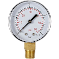 Miniatyrbillede 1 af 3: 50mm 0~15 Psi 0~1 Bar Vandtryk Pool Filter Hydraulisk Skive Måler Trykmåler 1/4\" Npt Gevind