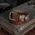 Miniatyrbillede 4 af 5: Sort Mænds Bælte Ægte Læder 38mm Fuld Narvet Læderbælte Til Jeans Arbejde -afslappet Mænds Bælter Brun Sort-størrelse 130cm-3.8mm Tyk