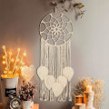 Miniatyrbillede 1 af 7: Macrame Drøm Fangst Stor Drøm Fangere til Soveværelse Boho Væghængende Dekoration med 5 Vævede Blade Kvaster Hjem Dekoration Ornament 5 Leafs