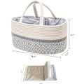 Miniatyrbillede 4 af 7: Baby Bleie Caddy Organizer, Bærbar Bomuldstov Vævet Ble Caddy - Vuggestue Opbevaring, DIY Kurv med Skiftende Rum, Nyfødt Brusegave 8gugray