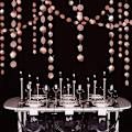 Miniatyrbillede 4 af 5: Glitter Rose Gold Cirkelprik Garland Party Dekorationer Papir Polka Dots Hængende Streamer String Bunting Banner Baggrund