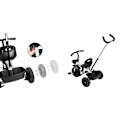 Miniatyrbild 10 av 11: HyperMotion TOBI VECTOR trehjuling - evigt uppblåsbara hjul + skjutstång. Färg: ljusgrå. Gray