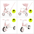 Miniatyrbillede 4 af 11: HyperMotion TOBI FOREST 8-i-1 trehjulet cykel til børn – drejeligt sæde, EVA-hjul, solskærm, foldbar, 1-5 år