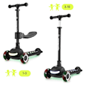 Miniatyrbillede 6 af 11: HyperMotion LUMI 3-i-1 balancescooter - oplyst platform og LED-hjul, sort farve Black