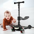 Miniatyrbillede 3 af 11: HyperMotion LUMI 3-i-1 balancescooter - oplyst platform og LED-hjul, sort farve Black