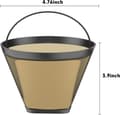 Miniatyrbilde 5 av 6: Gjenbrukbart #4 kaffefilter, permanent metall, kompatibelt med Ninja CFP301 CFP201, 10-12 kopper