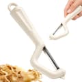 Miniatyrbillede 1 af 10: Grøntsagsskræller med dobbeltblad, ergonomisk håndtag, rustfrit stål, beige