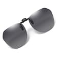 Polariserade clip-on solglasögon med fodral, grå, UV400-skydd, uppfällbar design Grey