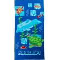 Minecraft strandhandduk, 70x140 cm, bomull, vattenmotiv, barn