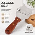Miniatyrbillede 3 af 6: Trøffelrivejern i rustfrit stål, justerbart, ergonomisk træhåndtag, til chokolade