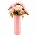 Hög texturerad plastvas, geometrisk cylindrisk blomvas, okrossbar, för vardagsrum och sovrum
