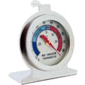Kylskåpstermometer i rostfritt stål, silver, -20°C till 20°C, med krok och stativ, lättläst