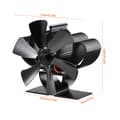 Miniatyrbillede 7 af 8: 6-bladet mini brændeovnsventilator, varmeforsynet, pejsventilator, lydløs, sort