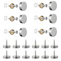Miniatyrbillede 1 af 5: 20 stk. Børstet rustfrit stål spejlskruer med dekorative hætter til spejle, borde, badeplader, skabe, glaspaneler (sølv) (12 mm) Sh[HK]