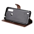Miniatyrbillede 4 af 4: Kalveskinds tekstur læder cover til Motorola Moto G8 Power Lite[HK] Brown