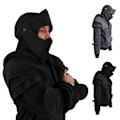 Miniatyrbild 2 av 5: Herrar Tröja Solid Färg Framficka Pullover Huvtröja Medeltida Stil Ansiktsöverdrag Huvad Tröja Riddare Tröja Halloween Kläder[HK] Grey M