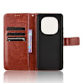 Miniatyrbillede 4 af 5: Til Xiaomi Redmi Note 14 Pro+ 5G/ Note 14 Pro 5G Etui Crazy Horse Tekstur PU Læder Telefon Wallet Cover[HK] Brown