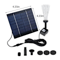 Miniatyrbild 3 av 5: Solcellsdriven fontän DIY solcellsvattenpumpsats, solcellsdriven vattenfontänpump med 4 munstycken, DIY vattenfunktion utomhusfontäner för fågelbad [HK] Black