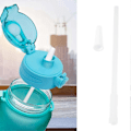 Miniatyrbilde 2 av 5: Sugerrør Kompatible med Vannflaske på Gallon, Gjenbrukbare Justerbare Sugerrør for 1000Ml/2000Ml Kanne, 3 Sugerrør[HK] transparent