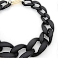 Miniatyrbillede 3 af 4: Vintage Resin Lackingone Akryl Krave Chunky Choker Statement Bib Kæde Halskæde Vedhæng black