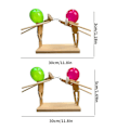 Miniatyrbillede 4 af 5: Håndlavede træhegnsdukker, trækampbots-spil for 2 spillere, hurtigt ballonkamp-kampspil, 100% nyt [HK] 5mm