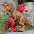 Miniatyrbillede 4 af 5: Elektronisk Gå Dinosaur T-Rex, Lægger Æg, Brølende Lyd, Realistisk Tyrannosaurus, Legetøj til Drenge Børn Aldre 3+[HK] red