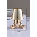 Miniatyrbillede 2 af 3: Sengside Touch Control Bordlampe, Sød Sølv Mennesker Led Skrivebord Guld Dekor Tænker Statue Lampe Med Usb Port[hk]