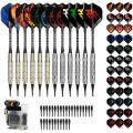 Miniatyrbillede 1 af 5: Plastikspids Dart, 18g Soft Tip Dart Sæt Til Elektronisk Dartbræt, 12 Darts Med 36 Fjer Og 100 Spidser, 20 Gummi O-ringe[HK]