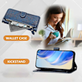 Pikkukuva 5 / 5: Kotelo Xiaomi Redmi 14R 5G Xiaomi Poco C75 4G Xiaomi Redmi 14C 4G -puhelimille, vetoketjutasku, useita korttipaikkoja [HK] Blue Multicolor