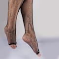 Miniatyrbild 4 av 5: Professionella latinamerikanska dansstrumpor utan tår för kvinnor, sexiga fisknätsstrumpor med öppen tå [HK] Fleshy
