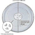 Miniatyrbillede 4 af 4: Universal Mikrobølgeovn Drejeskive Glasplade Med 3 Fastgørelser, 245 Mm[HK]