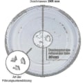 Pikkukuva 4 / 4: Universaali mikroaaltouunin lasinen pyörivä alusta 3 kiinnikkeellä, 245 mm[HK]