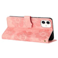 Pikkukuva 4 / 5: Samsung Galaxy A05s 4G PU-nahkalompakkokotelo, kukkakuvioitu, kääntyvä jalustakotelo [HK] Pink