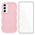 Pikkukuva 1 / 5: WANLONFENG XL -sarja Samsung Galaxy A05s 4G -puhelimelle Aaltoileva reunus TPU-kuori karkaistulla lasikalvolla [HK] Style C Multicolor