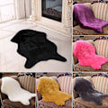 Miniatyrbillede 2 af 5: Fluffy Faux Fur Geometrisk Stue Soveværelse Dekoration[HkkK] Rose Red
