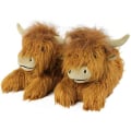 Pikkukuva 1 / 4: Plush-pehmoiset Skotlantilaiset Lehmä-Tossut Pehmeät, Karvaiset Sisätossut Talveksi Sisä- ja Ulkokäyttöön [HK] L