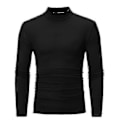 Miniatyrbillede 1 af 2: Vinter Varm Halvhøj Krave Mode Termisk Undertøj Mænd Mock Neck Basic T-shirt Bluse Pullover Langærmet Top s202412121441[HK] XL Black